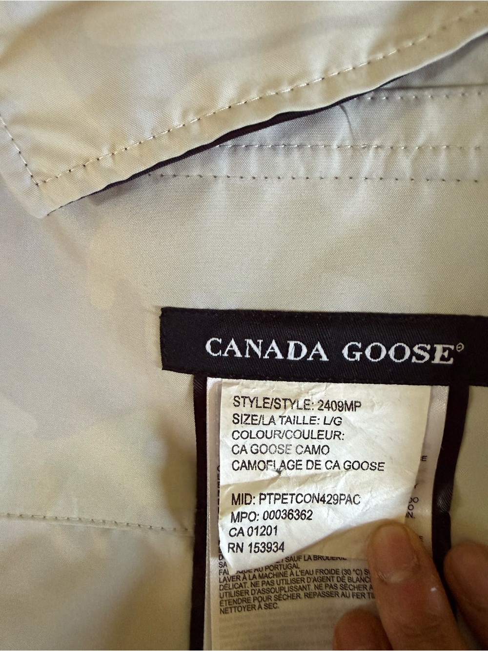 Canada goose  Camo Hooded crew trench size L Jacket - Picture 5 of 8